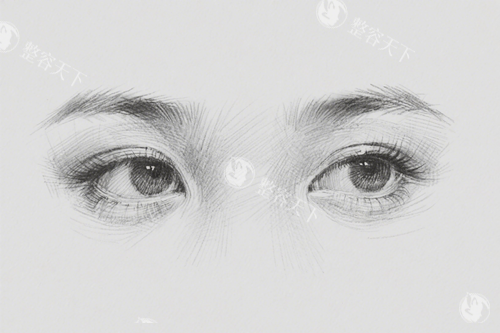 双眼皮素描图