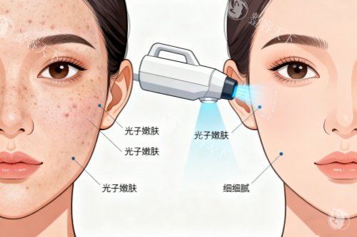 脸部做光子嫩肤前后对比图
