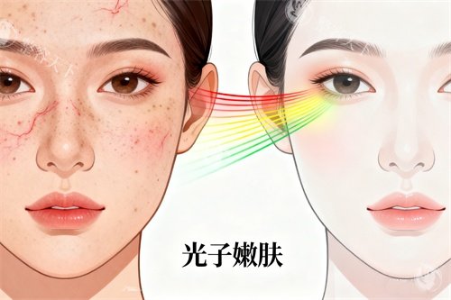 脸部做光子嫩肤前后对比