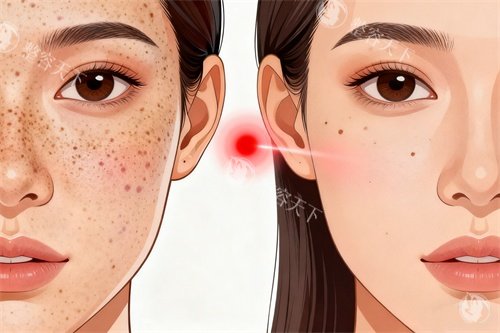 激光祛斑卡通图