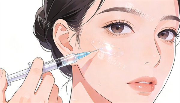 面部水光注射卡通图