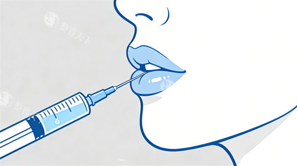 唇部注射丰唇卡通图