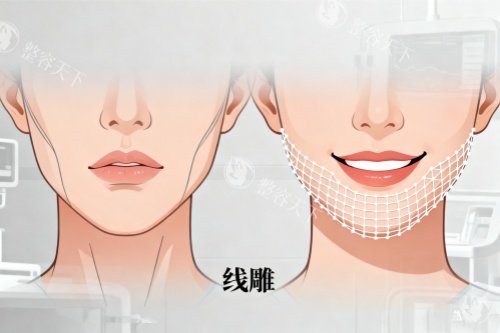 脸部埋线提升卡通图