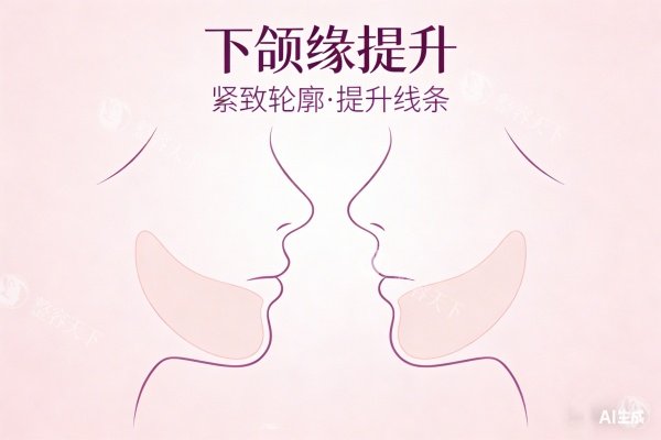下颌缘提升卡通图展示